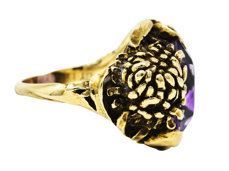 14K Rose Gold Vintage Ring: Amethyst, Sapphire, Flower Design, SHOP NOW –  AditaJewels